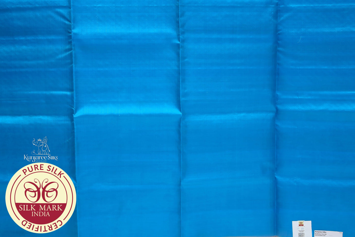 Orange with Blue Color Pure Silk Saree