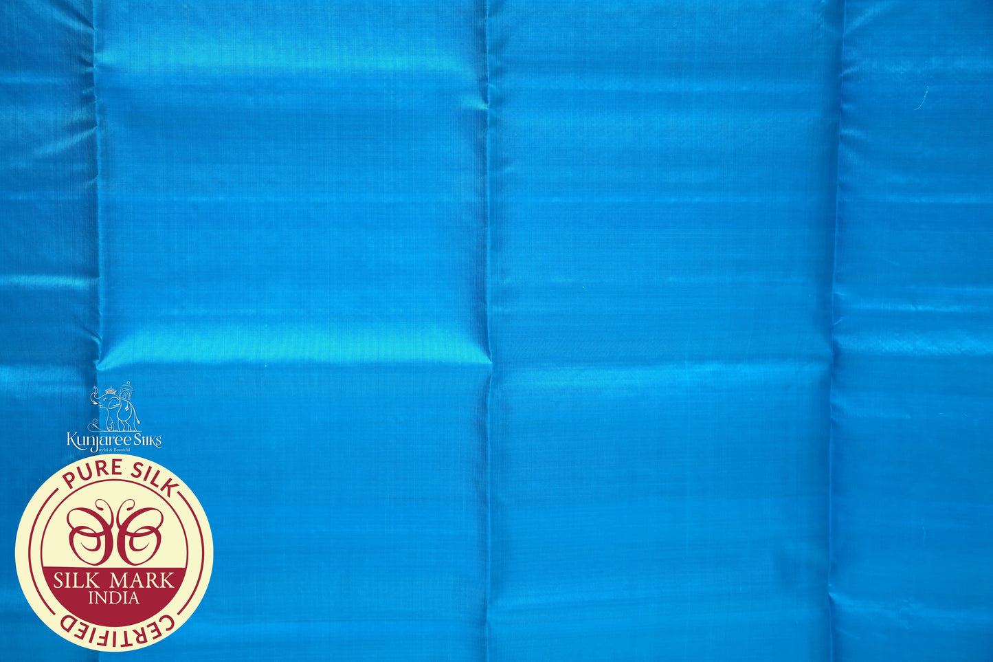 Orange with Blue Color Pure Silk Saree