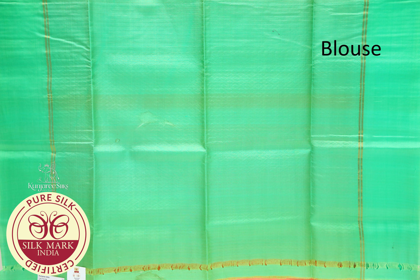 Orange with Parrot Green Color Pure Silk Saree