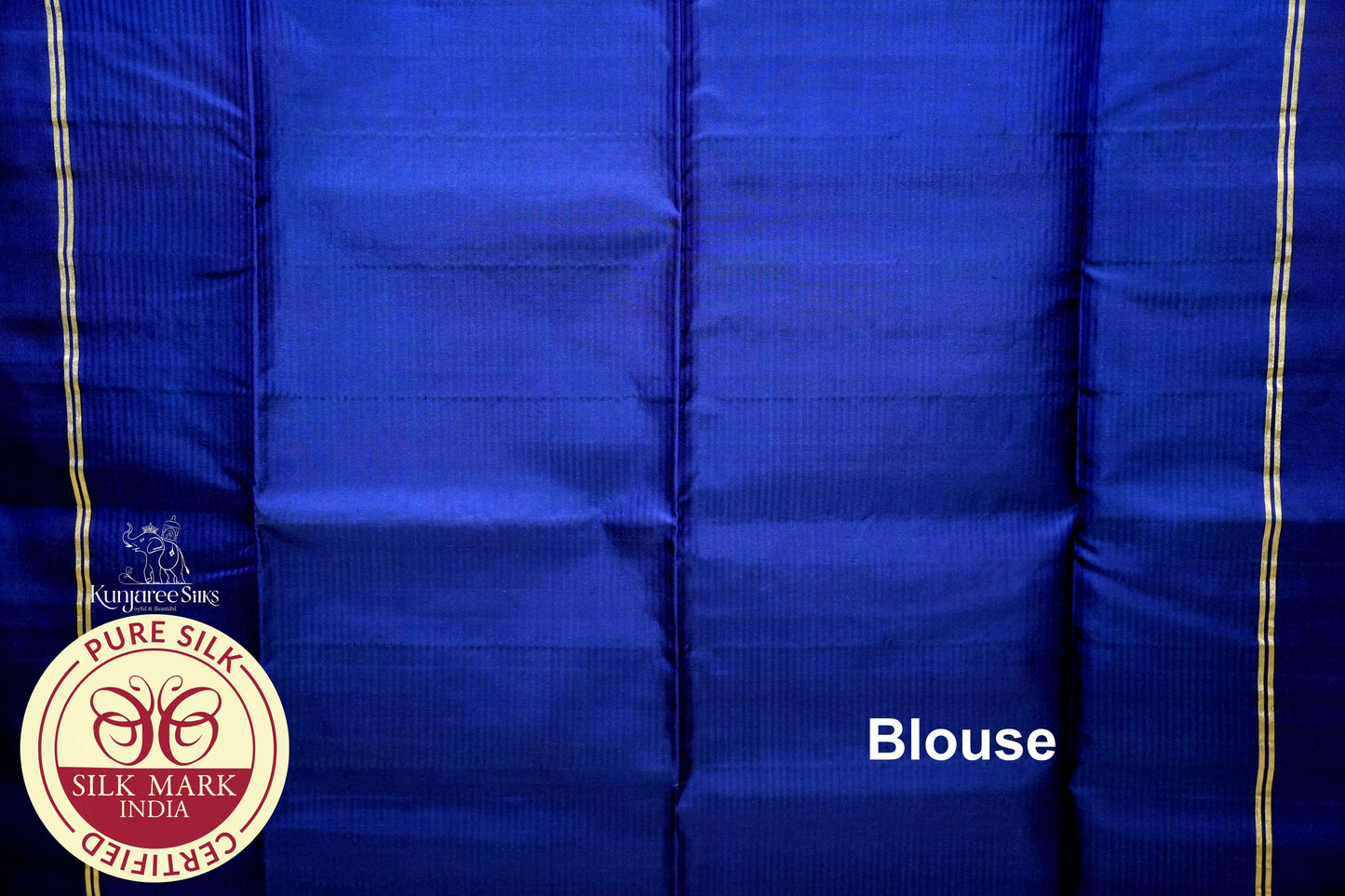 Blue with Gold Color Pure Silk Saree