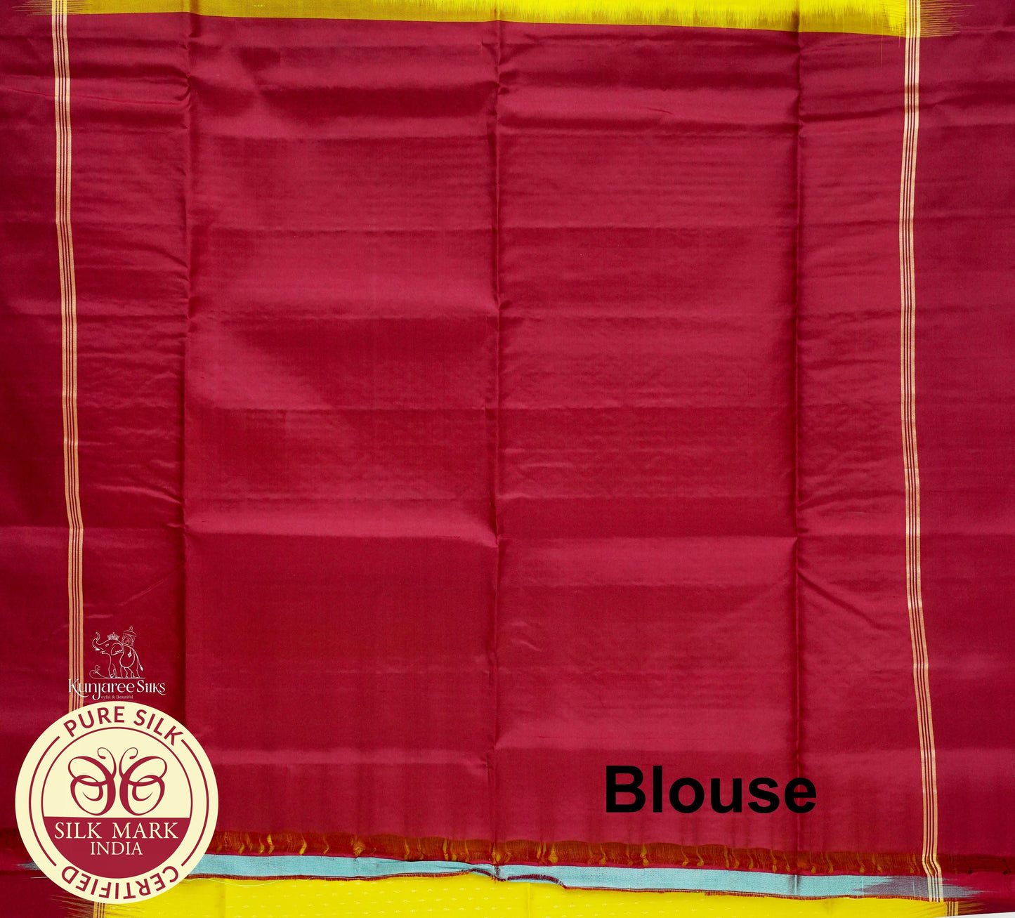 Lemon Yellow with Maroon Color Pure Silk Saree