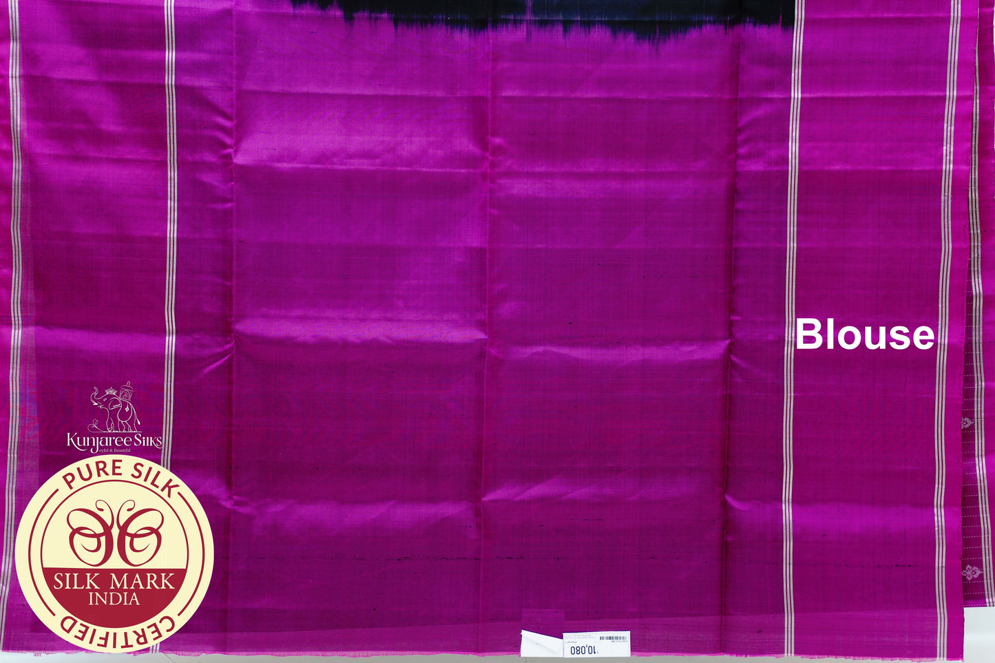 Black with Purple Color Pure Silk Saree
