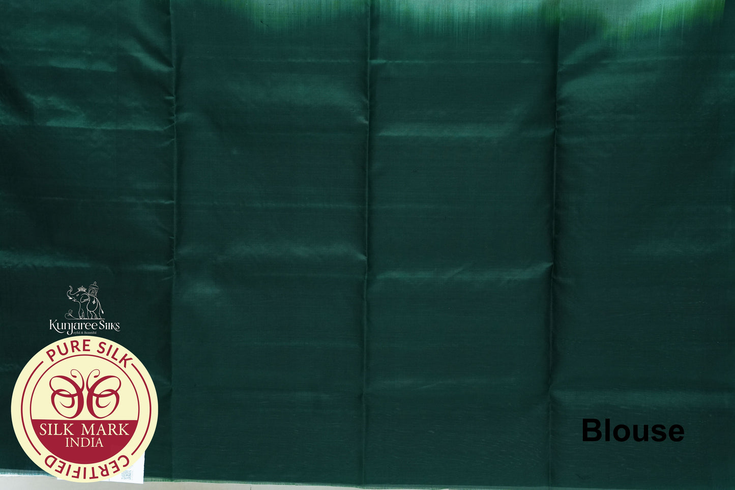 Bottle Green with Gold Color Pure Silk Saree