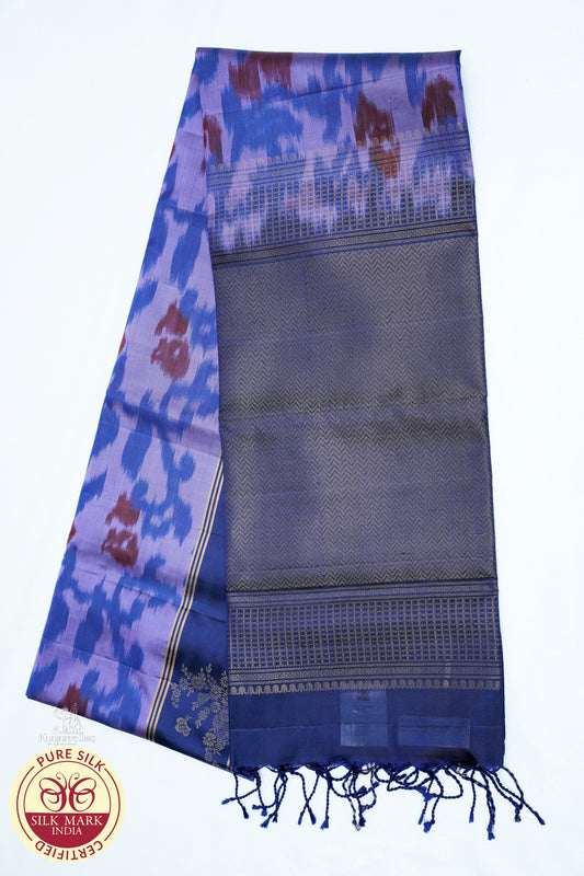 Purple with Voilet Color Pochampalli Pure Silk Saree