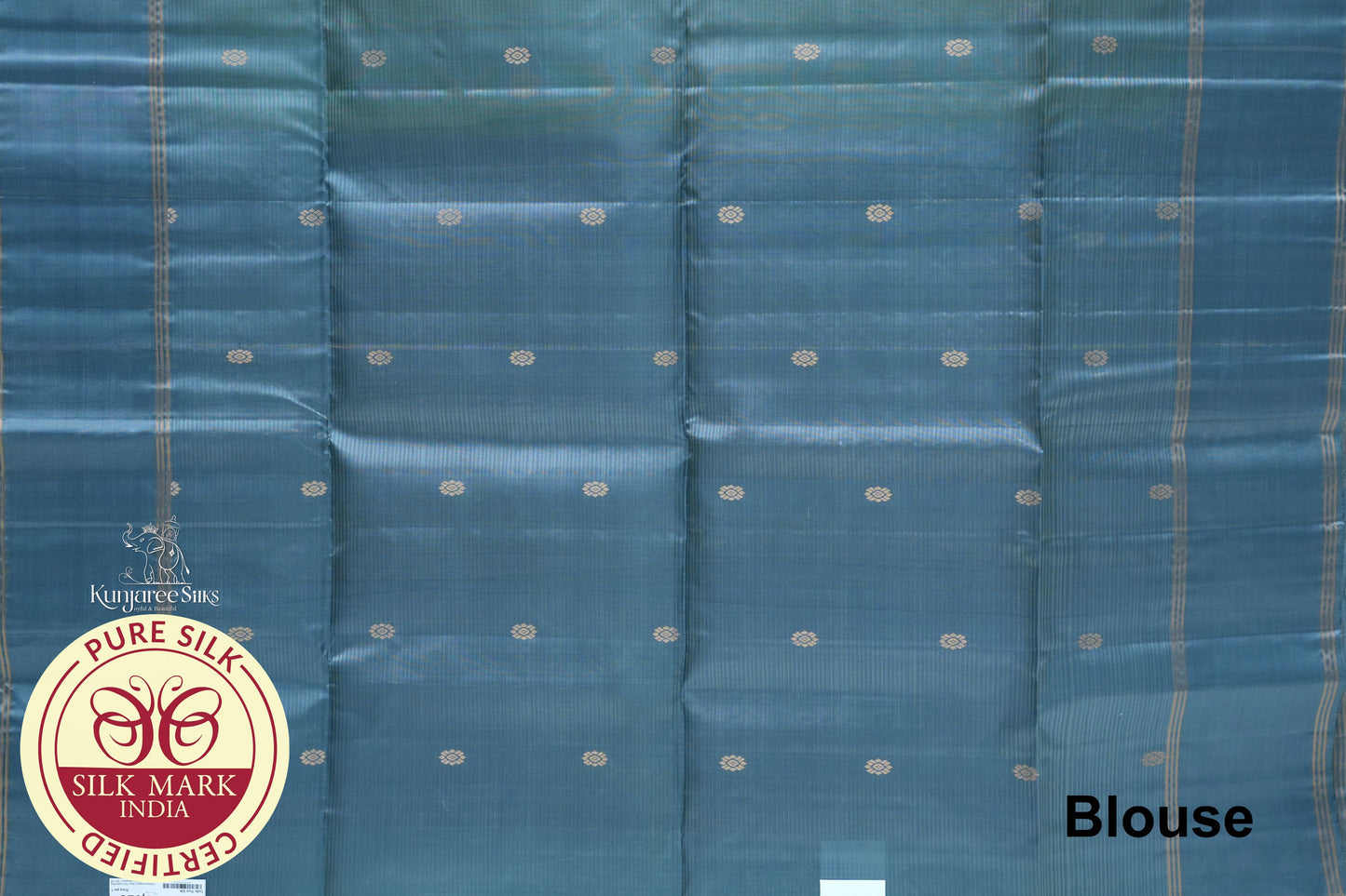 Parrot Green with Teal Blue Color Pure Silk Saree