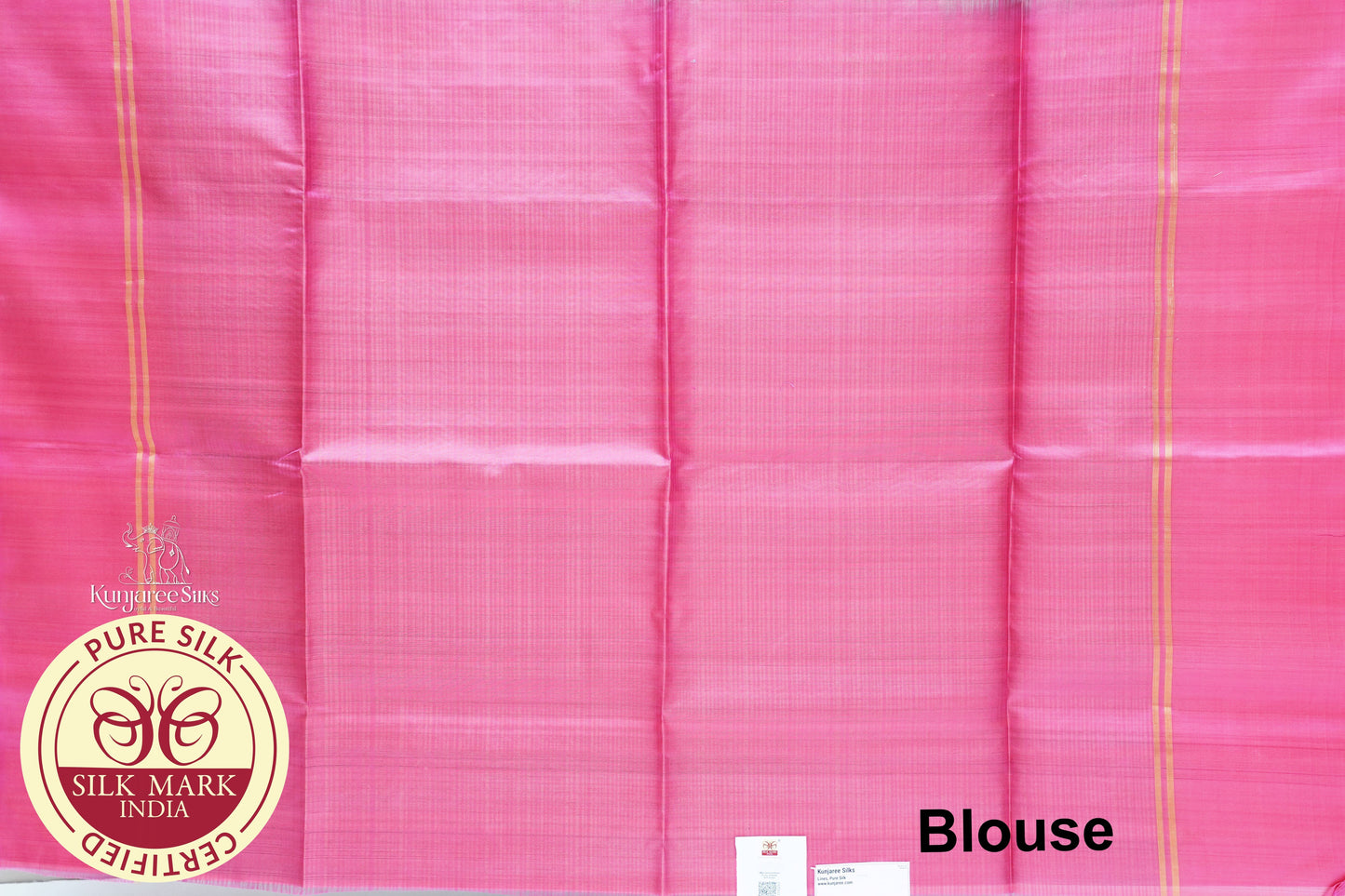 Pink Gray with Gold Color Pure Silk Saree