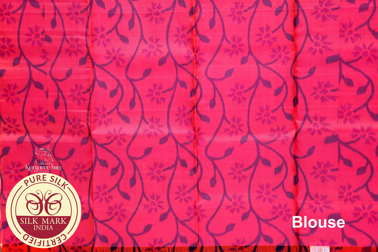 Purple with Orange Color Pochampally Pure Silk Saree