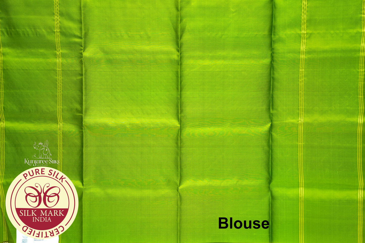 Green with Gold Color Pure Silk Saree