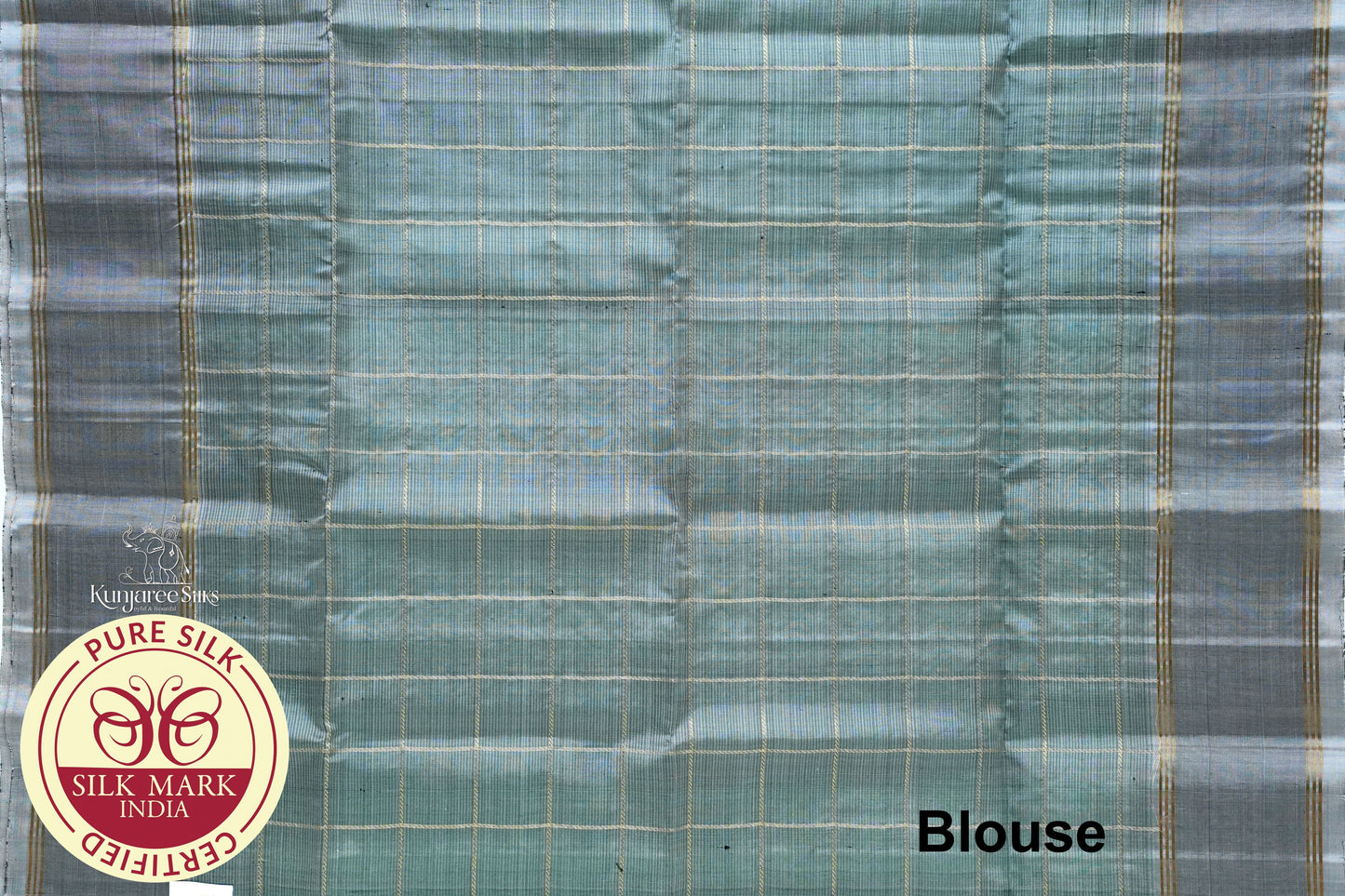 Sky Blue with Bottle Green Color Pure Silk Saree