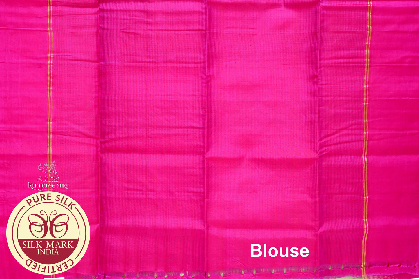 Golden with Pink Color Pure Silk Saree