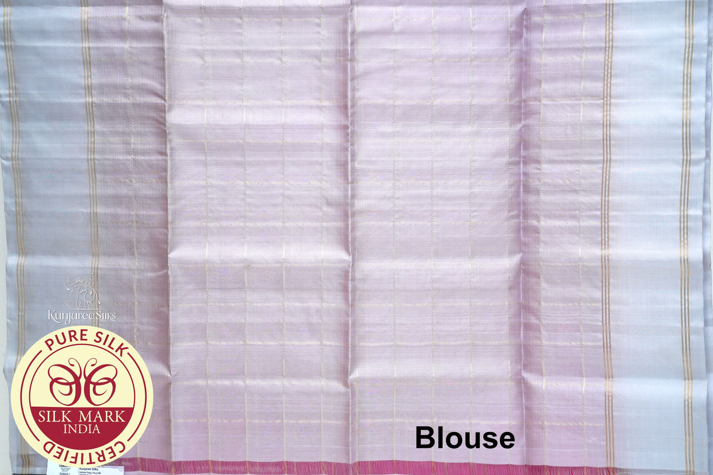 Baby Pink with Grey Color Pure Silk Saree