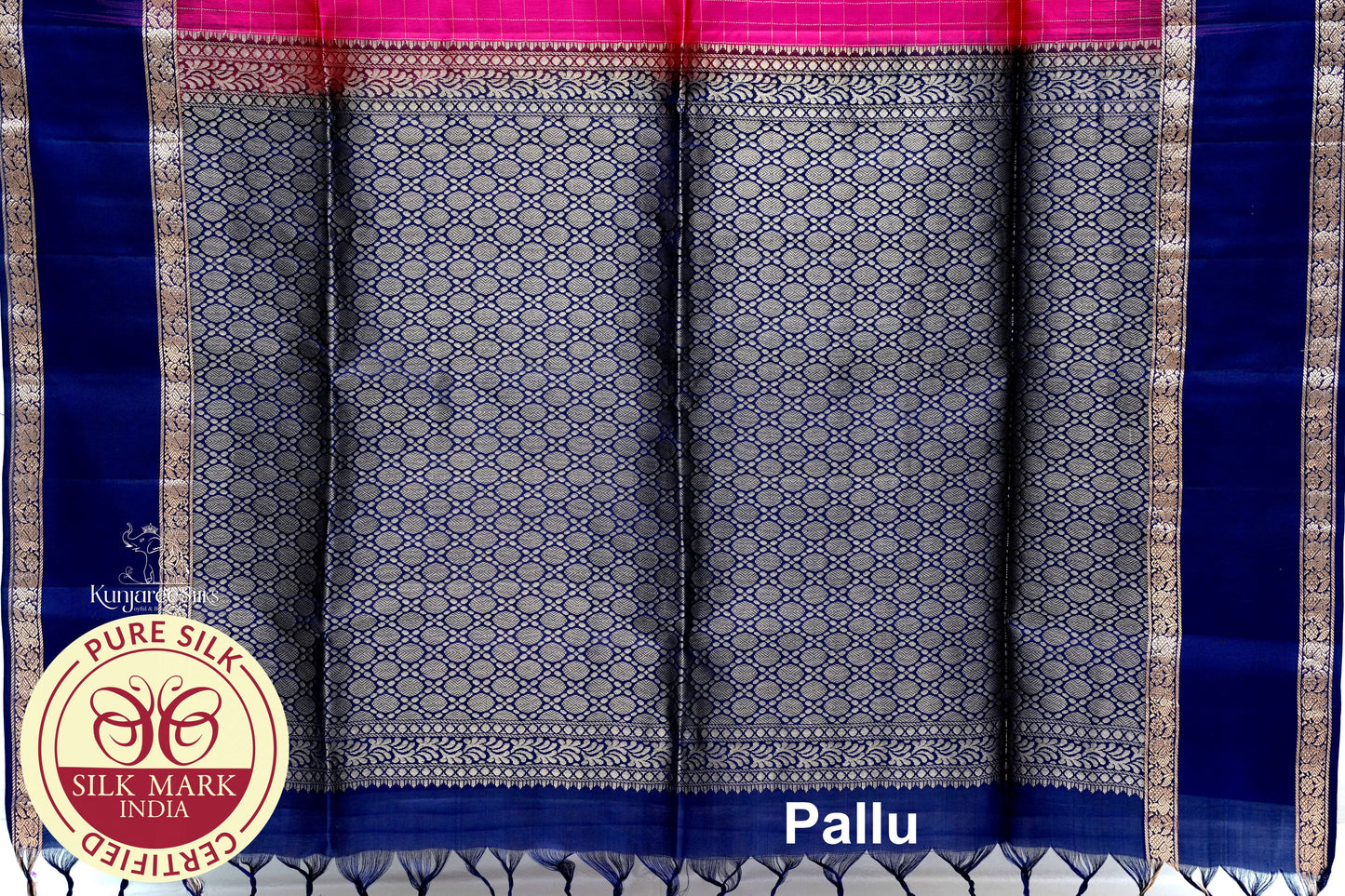Pink with Purple Color Pure Silk Saree