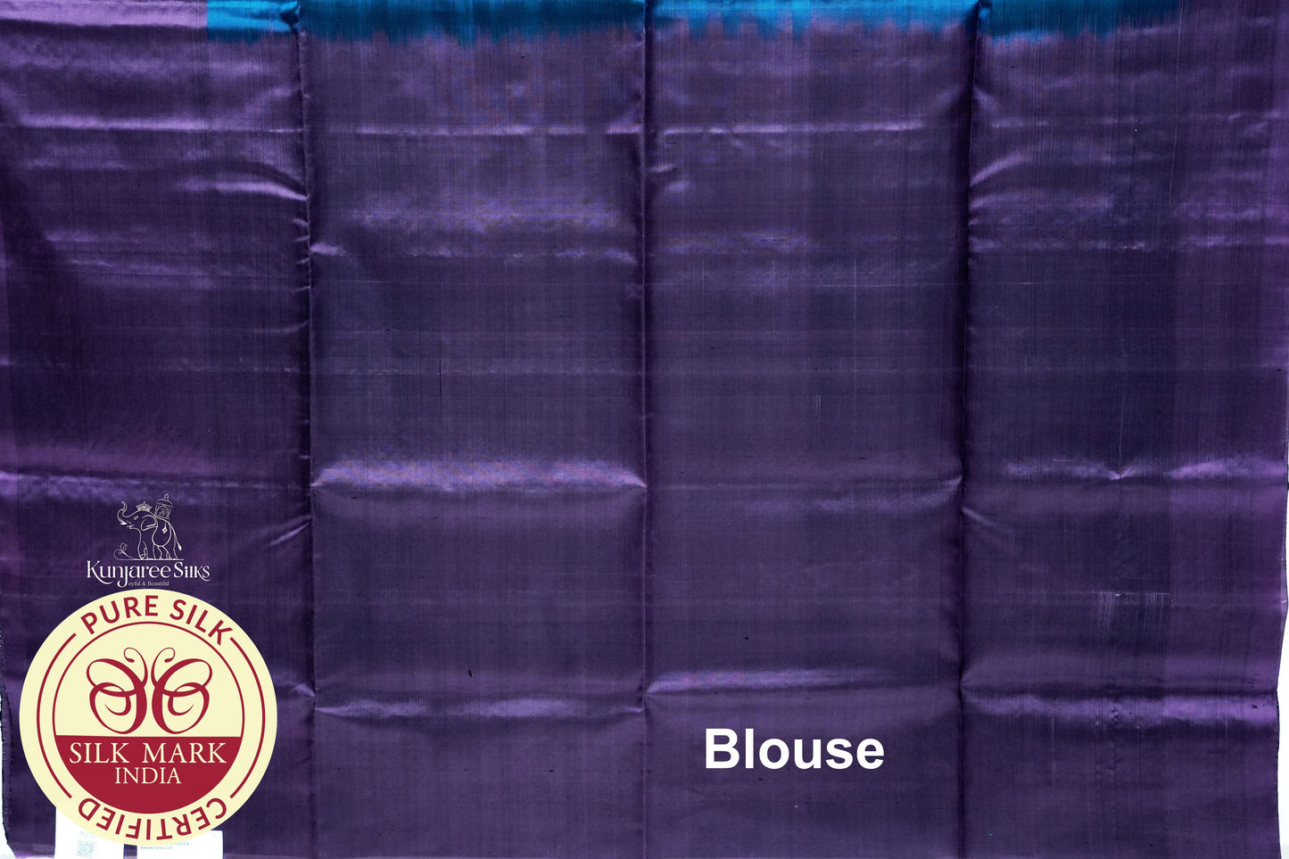 Peacock Blue with Purple Color Pure Silk Saree