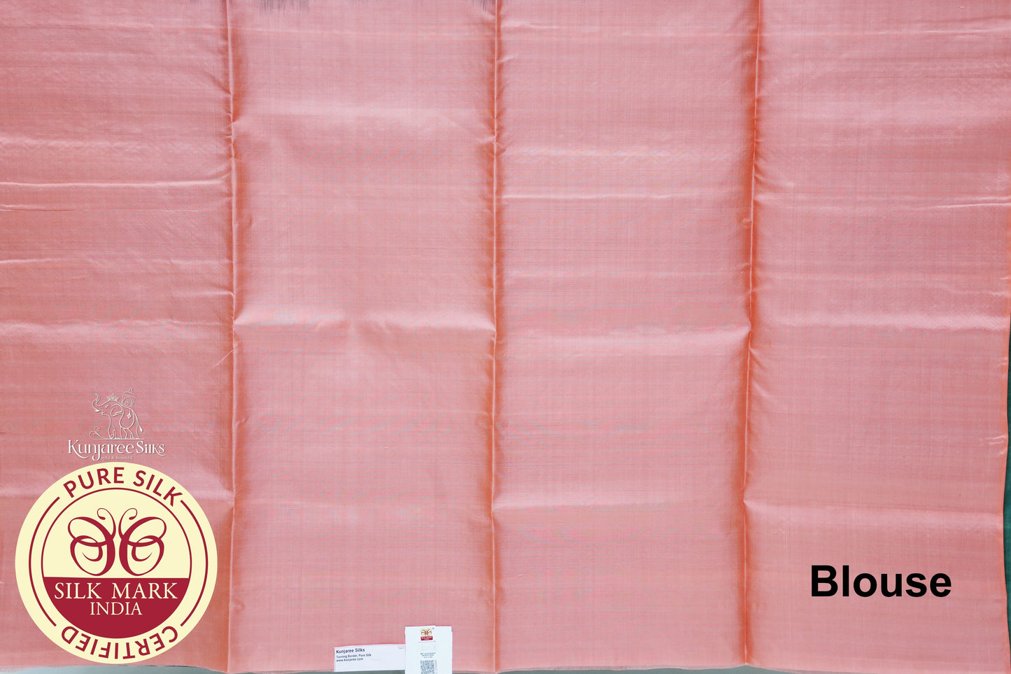 Green with Orange Color Pure Silk Saree