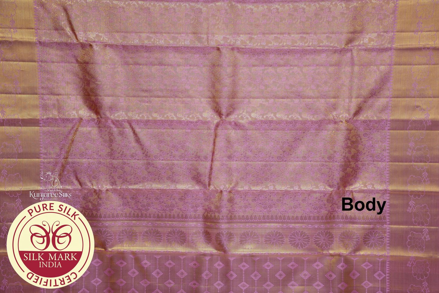 Baby Pink with Gold Color Kanjivaram Pure Silk Saree
