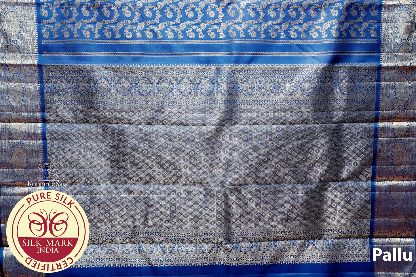 Royal Blue with Silver Color Kanjivaram Pure Silk Saree