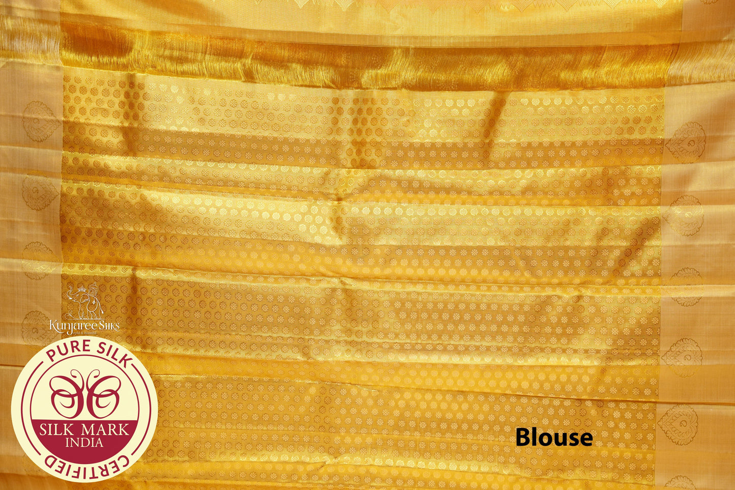 Radiant Golden Yellow Color Kanjivaram Pure Silk Saree