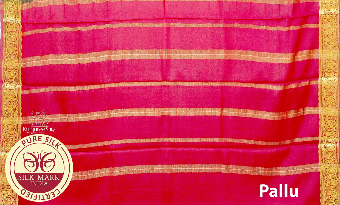 Mustard with Maroon Color Mysore Pure Silk Saree