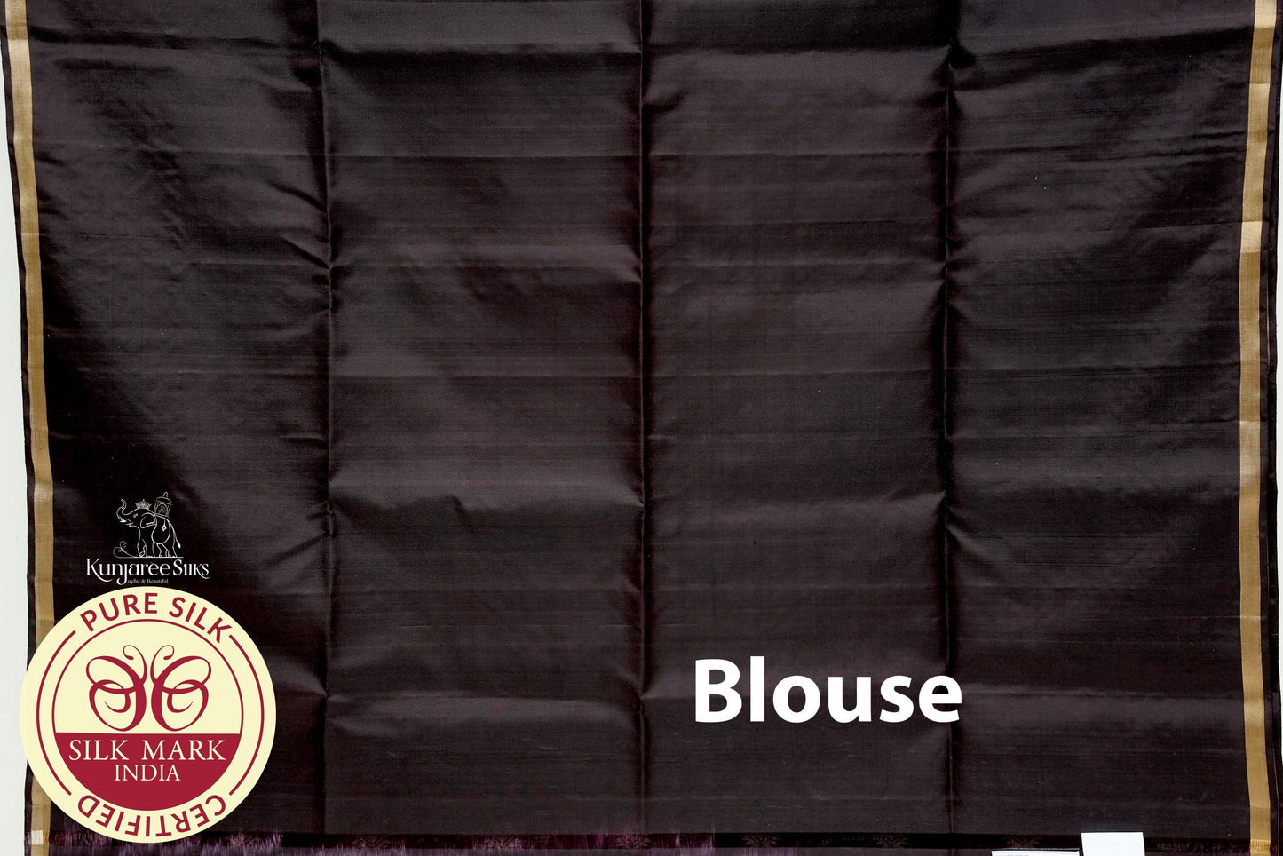 Dark Grey with Gold Color Pure Silk Saree