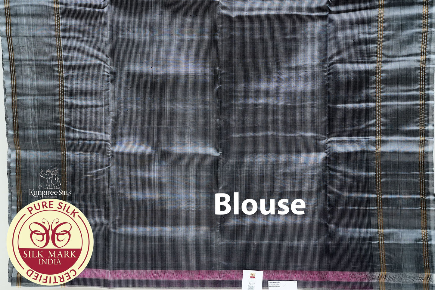 Pink with Grey Color Pure Silk Saree