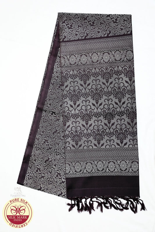 Coffee with Coffee Color Pure Silk Saree