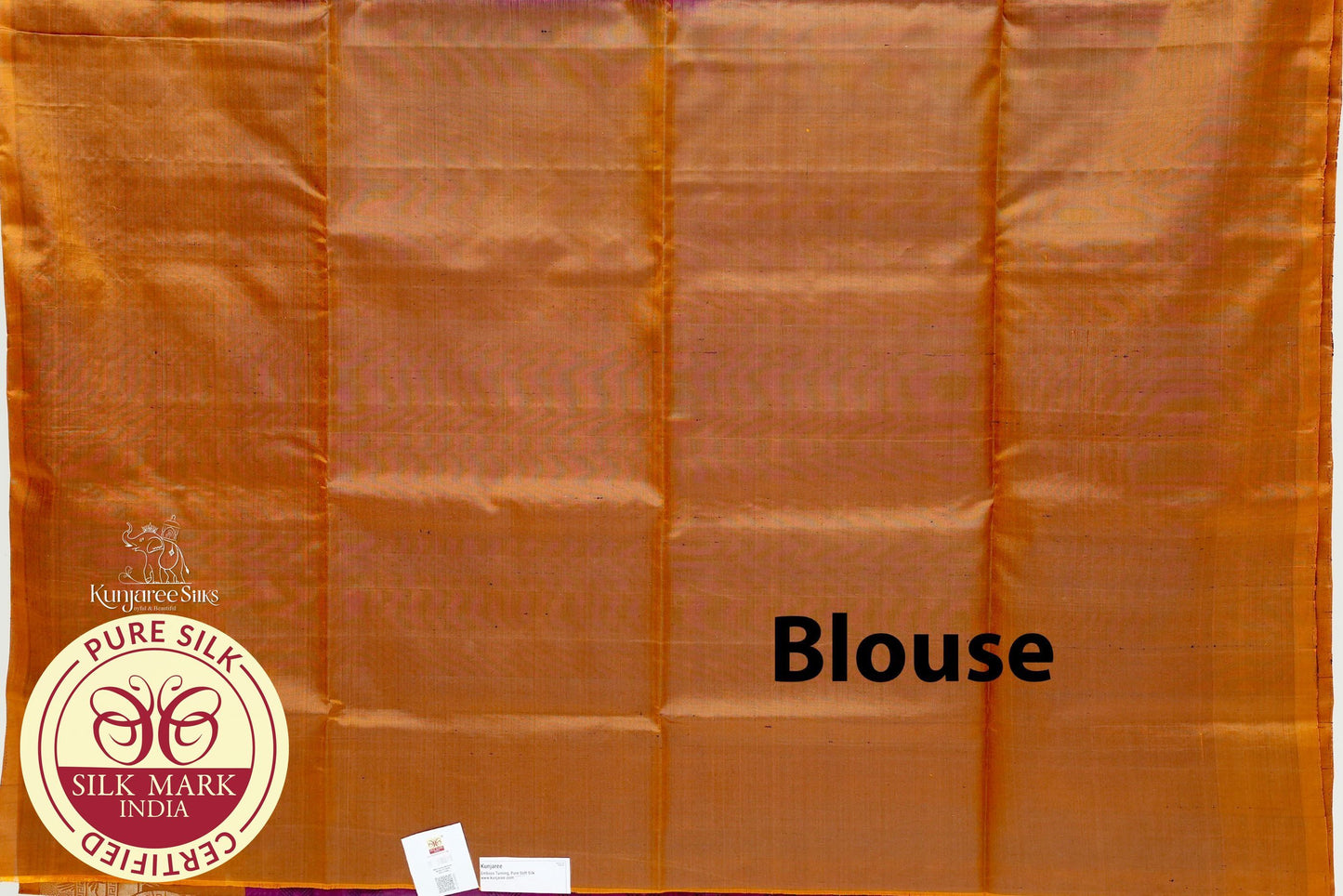 Magenta with Organge Gold Color Pure Silk Saree