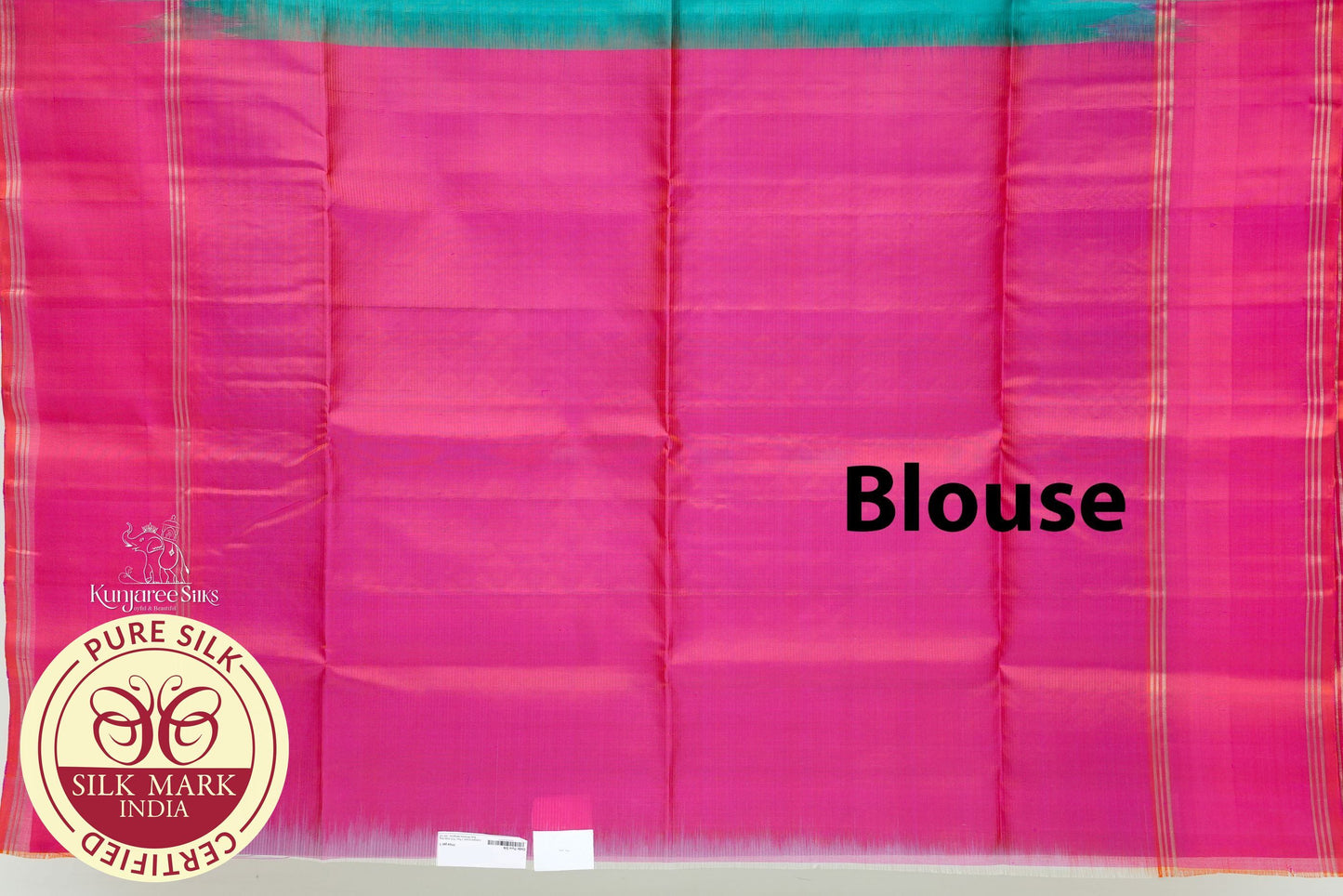 Green with Pink Color Pure Silk Saree