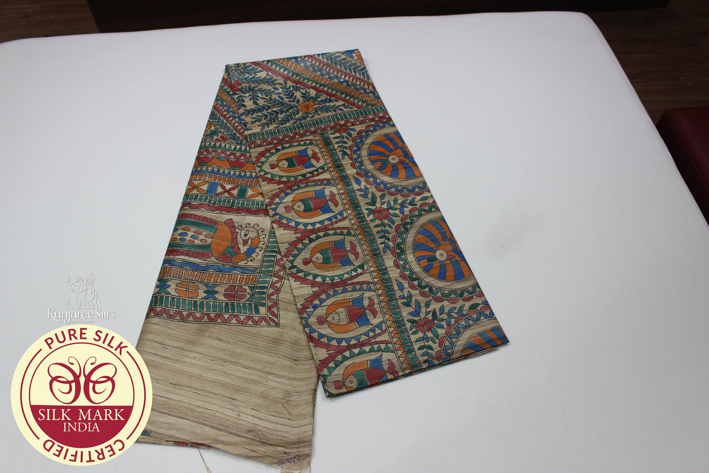 Tussar Ghicha Full Painting Natural colour Silk Saree