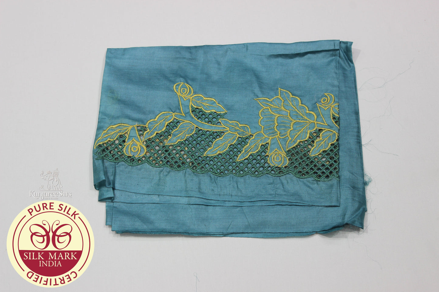 Tussar Cutwork Yellow Color Silk Saree