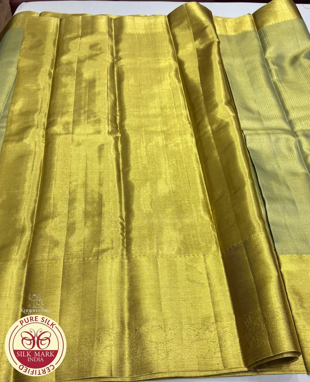 Undersea Green with Gold Colour Brocade Kanjivaram Pure Silk Saree