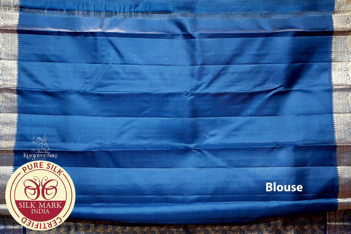 Pure Handloom Kanjivaram Silk Saree | Royal Blue with Pure Silver Zari Weaving