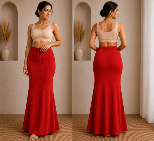 Lycra Saree Shapewear – Red L/XL
