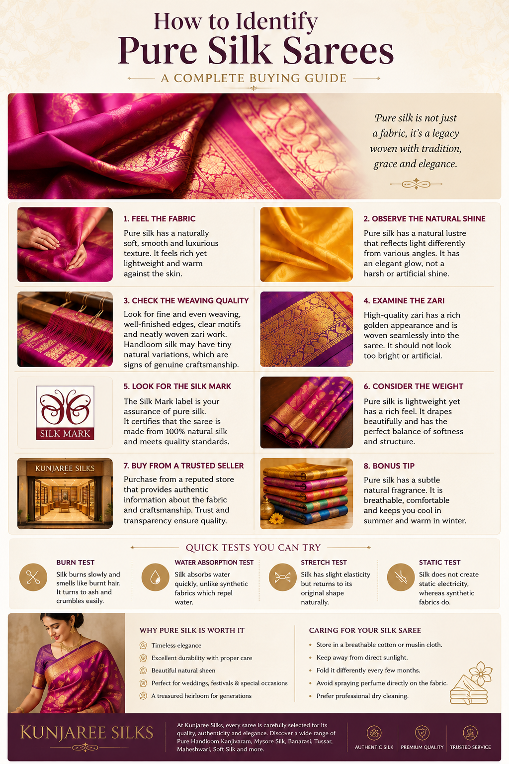 How to Identify Pure Silk Sarees – A Complete Buying Guide