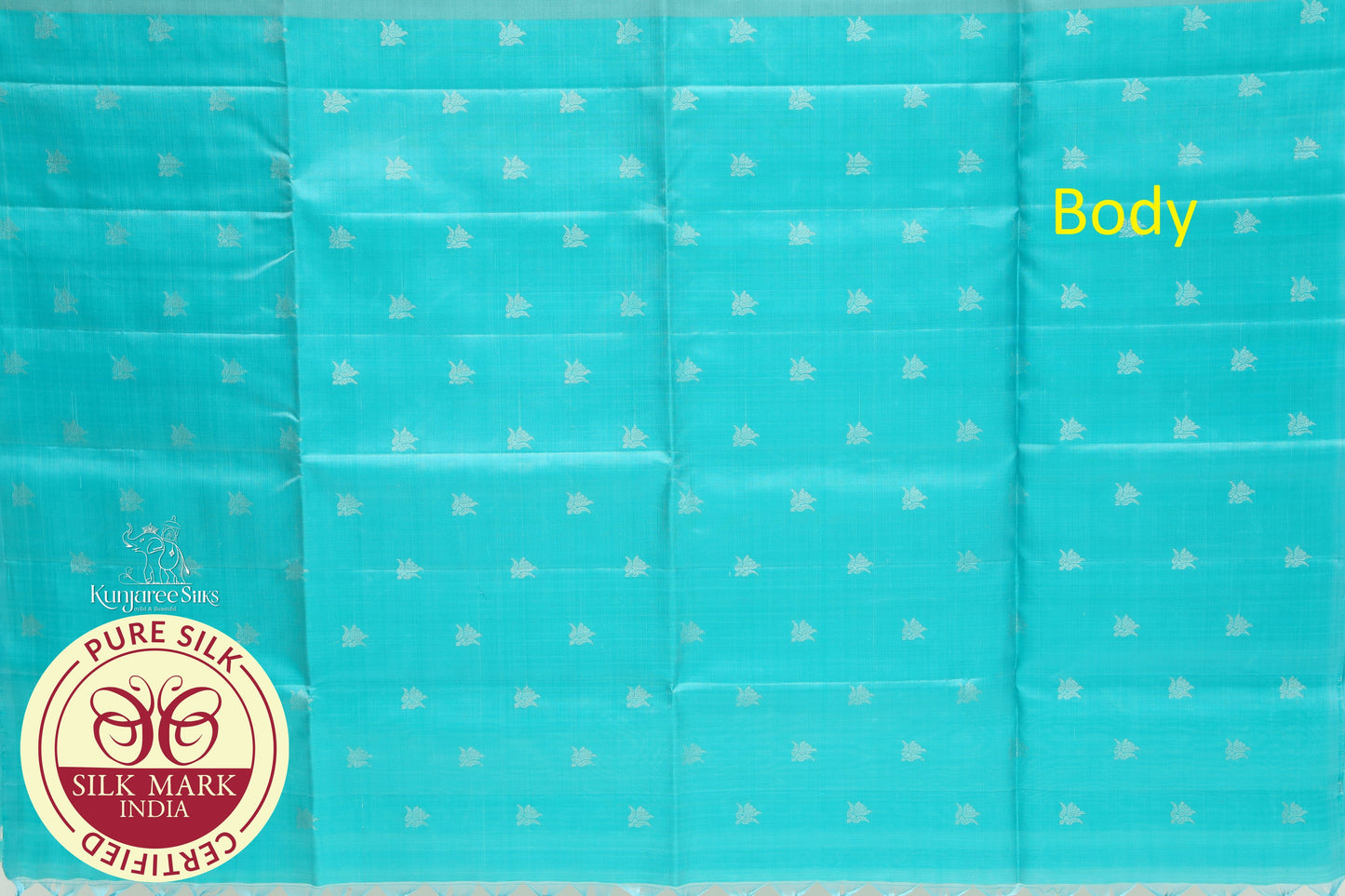 Sky Blue Small Putta Pure Silk Saree