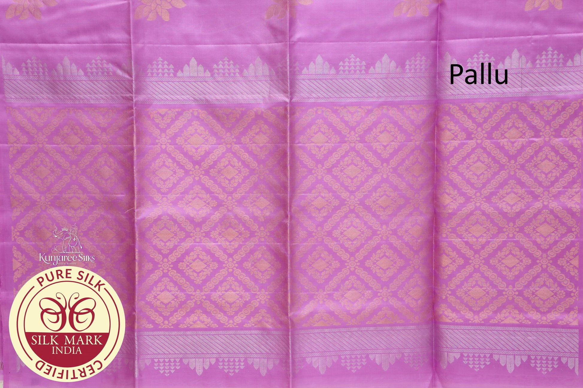 Levander with gold self boarder pure silk Saree