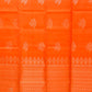 Orange with Gold Color Pure Silk Saree