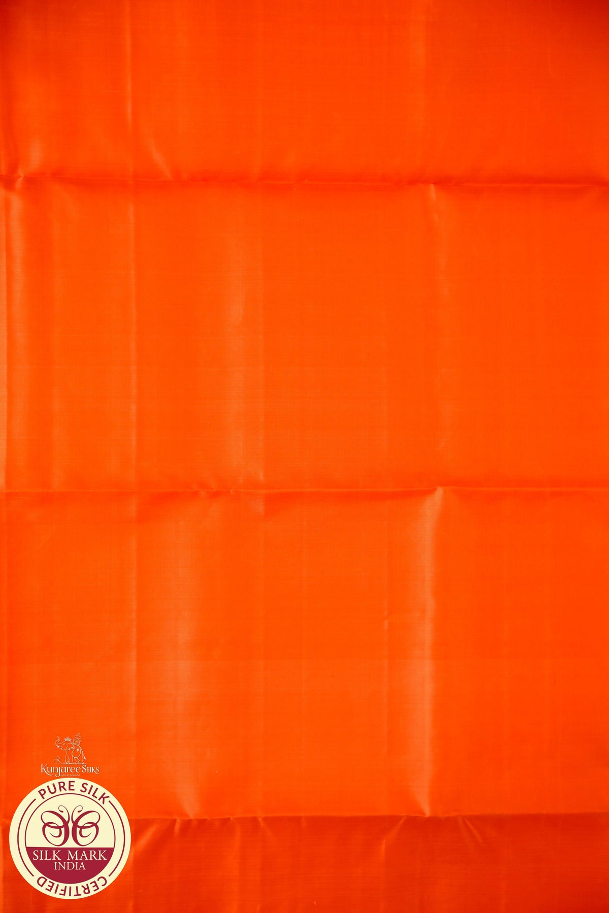 Orange with Gold Color Pure Silk Saree