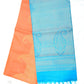 Blue with Orange Pure Silk Saree