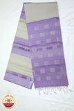 Grey with Voilet Color Pure Silk Saree