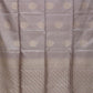 Gray with Gold Self Boarder less Pure Silk Saree