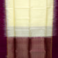 Cream with Maroon Color Pure Silk Saree