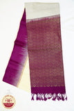 Cream with Maroon Color Pure Silk Saree