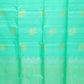 Green with gold self boarder less Pure Silk Saree