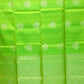 Green with silver self boarder pure silk Saree