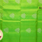 Green with silver self boarder pure silk Saree