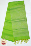Green with Silver Color Pure Silk Saree