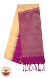 Peach with Rani Pink Color Pure Silk Saree