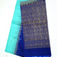Blue with Peach Green Color Pure Silk Saree
