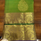 Kanjivaram Saree Dual Tone– Parrot Green & Royal Blue with Rich Gold Zari Weaving
