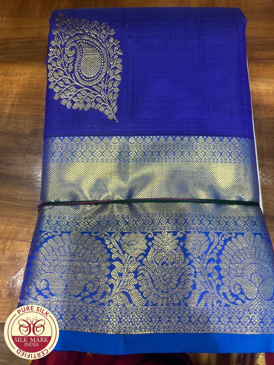 Royal Blue & Silver Blue Pure Handloom Silk Kanjivaram Saree